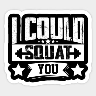 humor workout i could squat you cool weightlifter design girl ego lifting Sticker